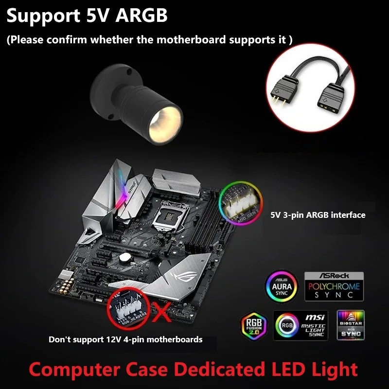 Pc Gaming Compact - QITU 1W 3W ARGB 5V 3Pin