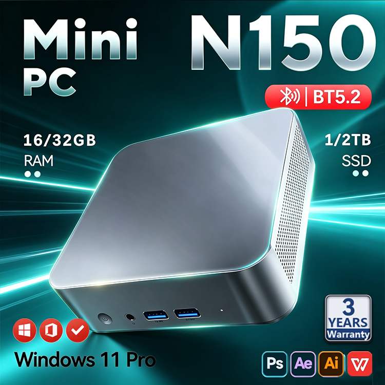 Pc Gaming Compact - 2026 Intel N150 Mini PC Protable
