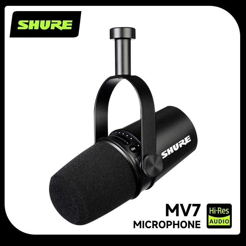 Sound Card Usb - Shure MV7 Hybrid USB/XLR Dynamic Microphone