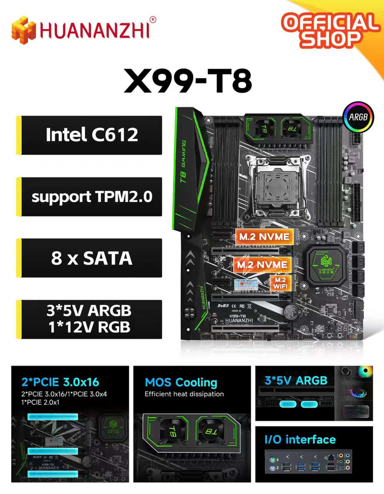 Pc Gaming Omen - HUANANZHI X99-T8 LGA 2011-3 Motherboard DDR3
