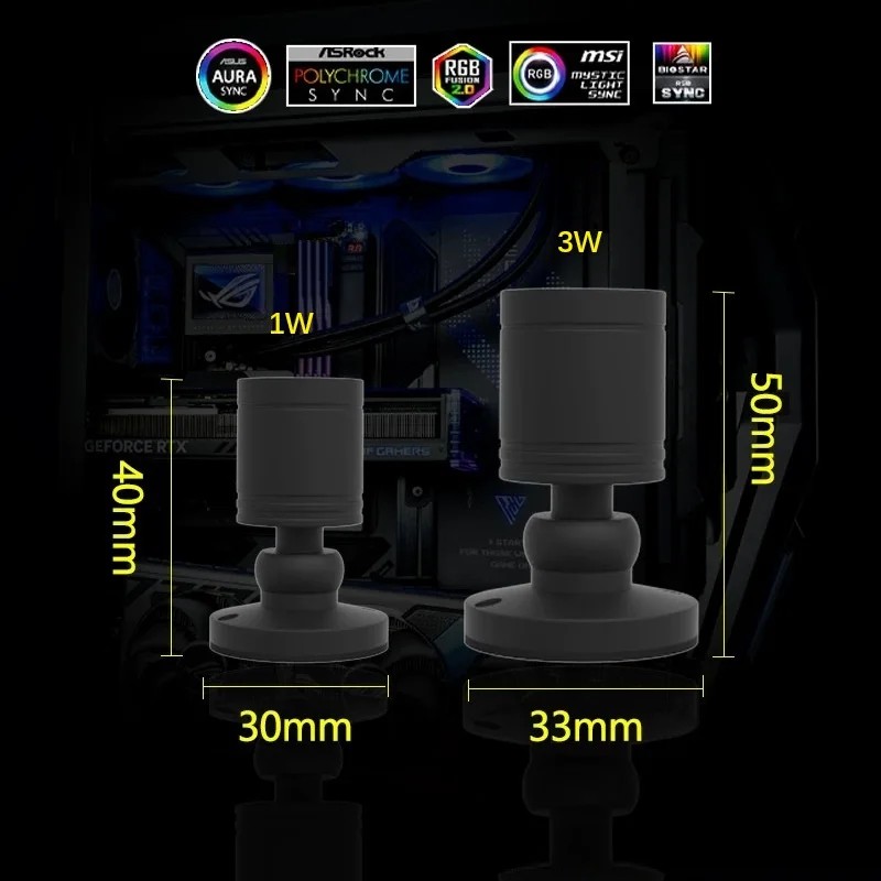QITU 1W 3W ARGB 5V 3Pin Header - огляд і ціна Pc Gaming Compact