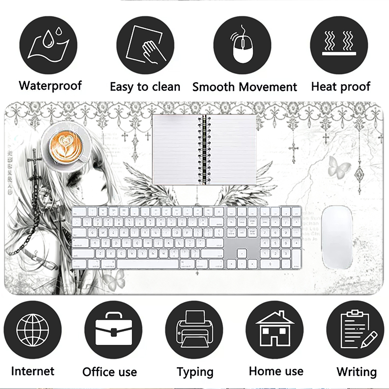 Leather Mousepad Black White A - огляд і ціна Gaming Desk Mat
