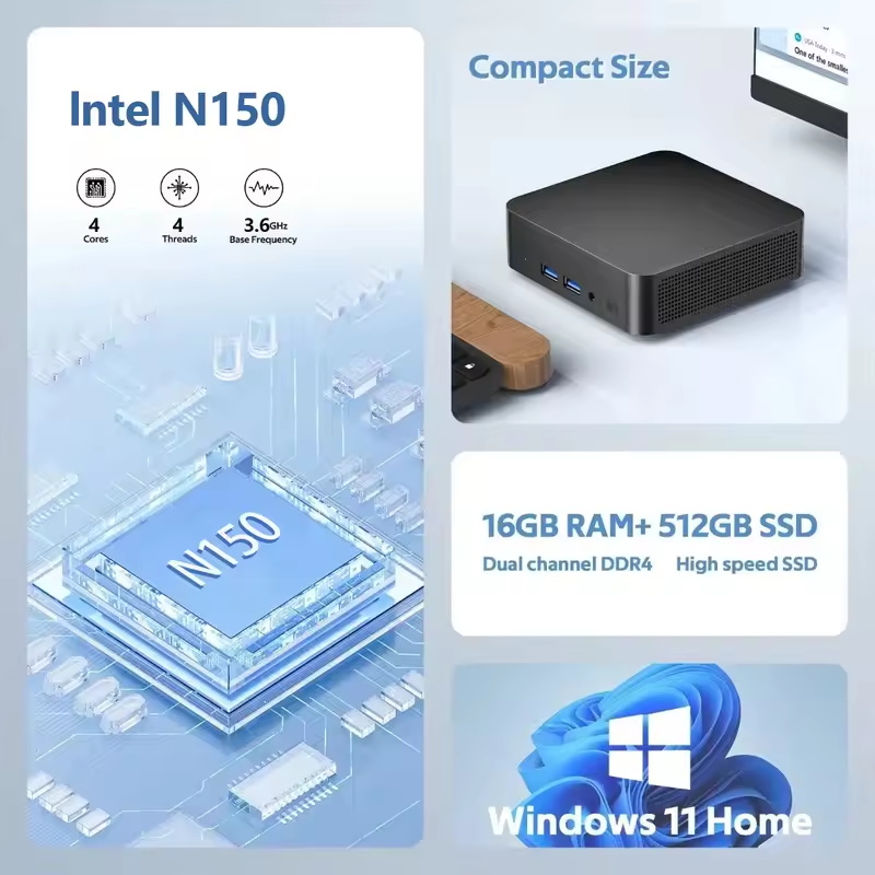 2026 Intel N150 Mini PC Portab - огляд і ціна Pc Gaming Compact